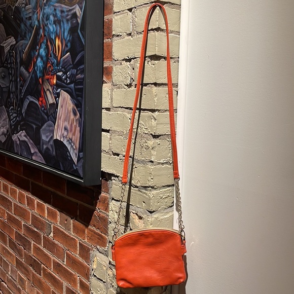 Leather Orange Clutch Purse - Picture 3 of 7